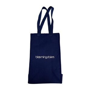 NWT Bloomingdale's Thank You Deep Blue Canvas Tote Wine Bag